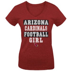 Girls Youth Arizona Cardinals Cardinal Football Girl V-Neck T-Shirt