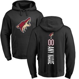 Arizona Coyotes Black Personalized Backer Pullover Hoodie