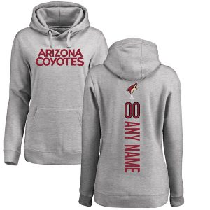 Arizona Coyotes Women’s Ash Personalized Backer Pullover Hoodie