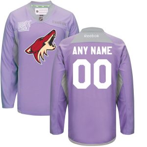 Reebok Arizona Coyotes Purple Custom 2016 Hockey Fights Cancer Practice Jersey